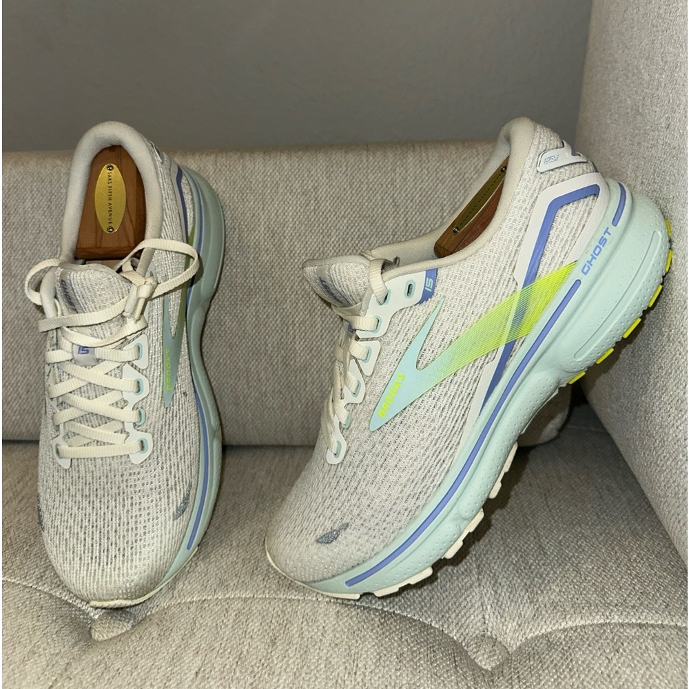 Brooks Ghost 15 Running Shoes Coconut/ Sky/ Nightlife, Women's Size 7.5 B